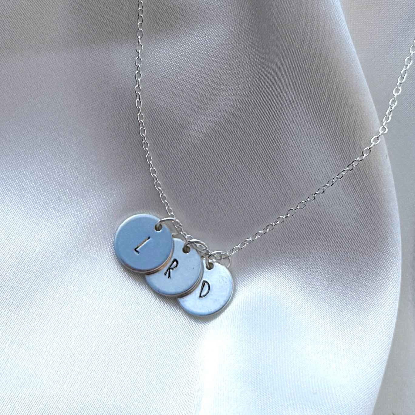 Sterling Silver Triple Disc Stamped Necklace