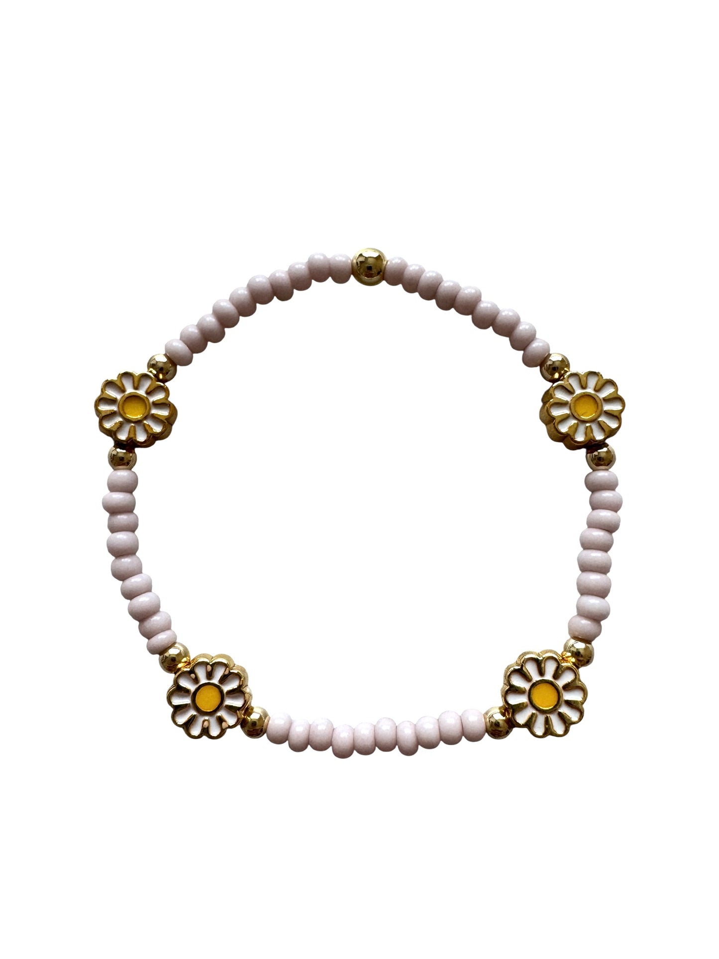 Kids Dainty Daisy Seed Bead Bracelet
