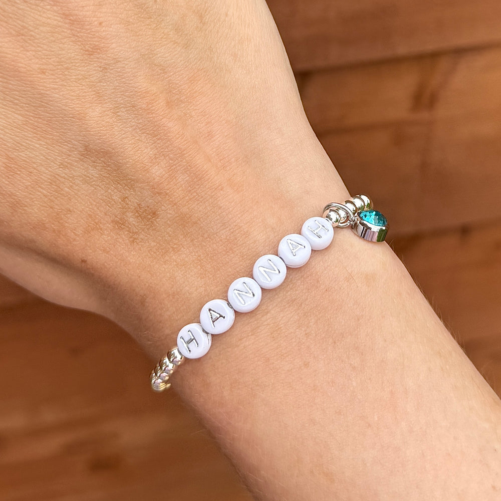 
                      
                        Luxe Personalised Classic Birthstone Bracelet - 925 Sterling Silver - Positively Beaded
                      
                    