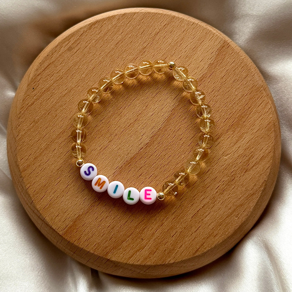 Multicolour lettered personalised crystal bracelet - Positively Beaded