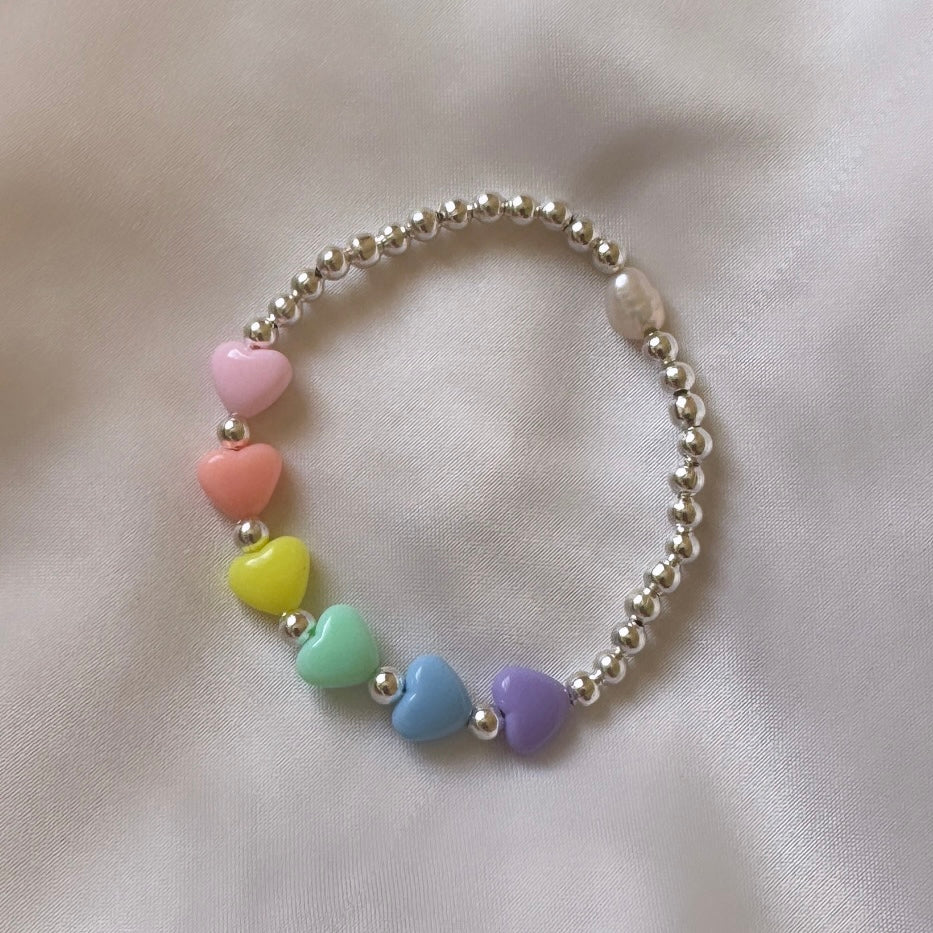 
                      
                        Pastel hearts beaded bracelet
                      
                    