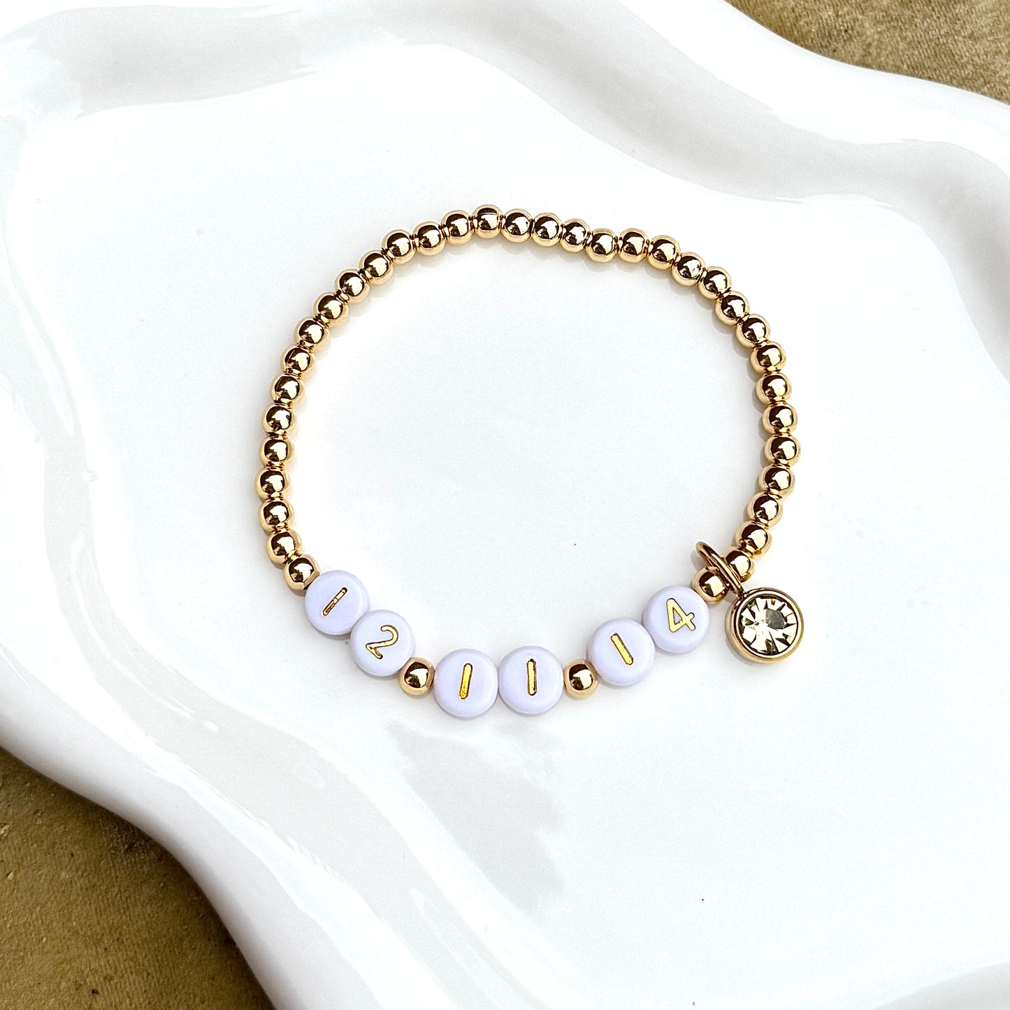 Personalised Birth Date Charm Bracelet - Positively Beaded