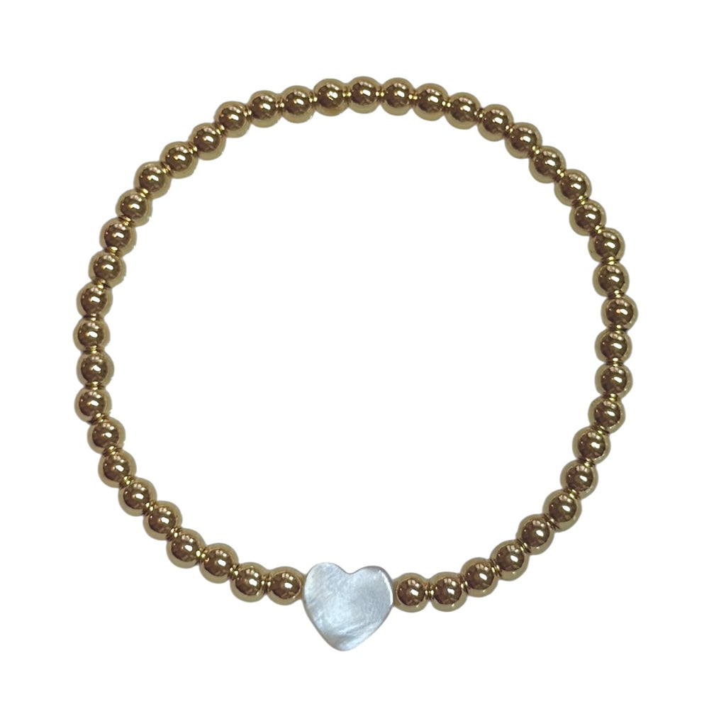 
                      
                        Heart of pearl beaded bracelet - gold or silver plated
                      
                    
