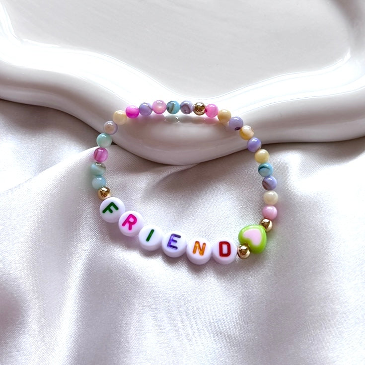 
                      
                        Kids' Heart Detail Colourful Personalised Bracelet - Positively Beaded
                      
                    