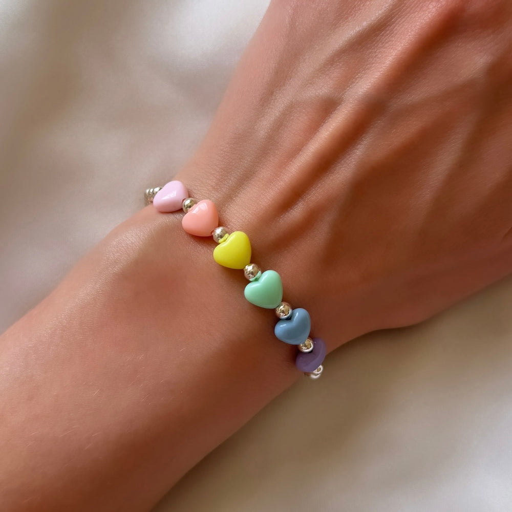 
                      
                        Pastel hearts beaded bracelet
                      
                    