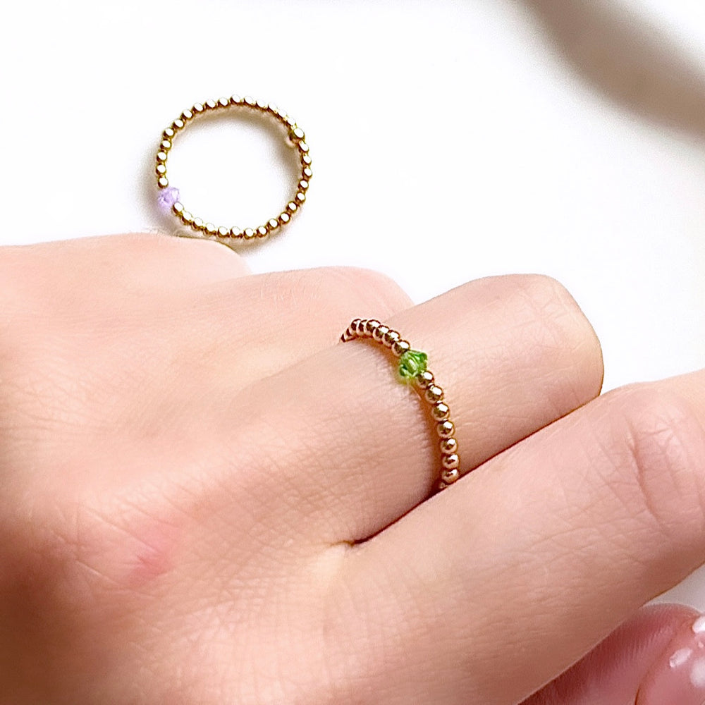 
                      
                        Micro 2mm Luxe Birthstone Ring - 14kt Gold Filled - Positively Beaded
                      
                    