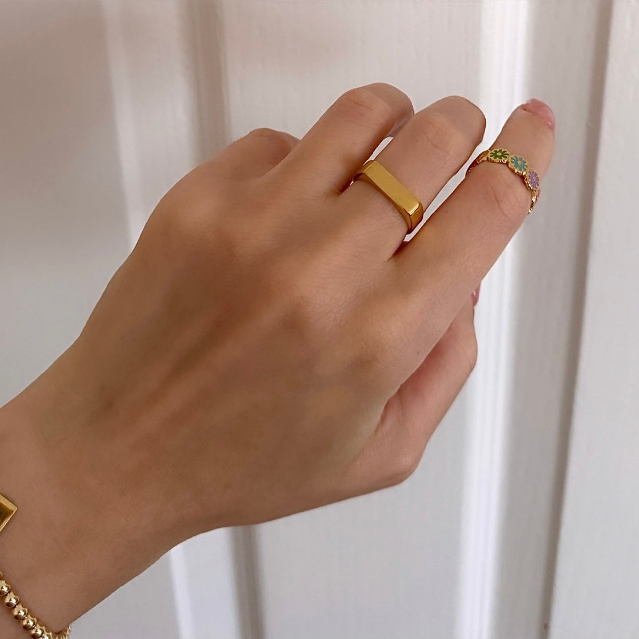 The Mira Minimalist Bar Ring - Positively Beaded