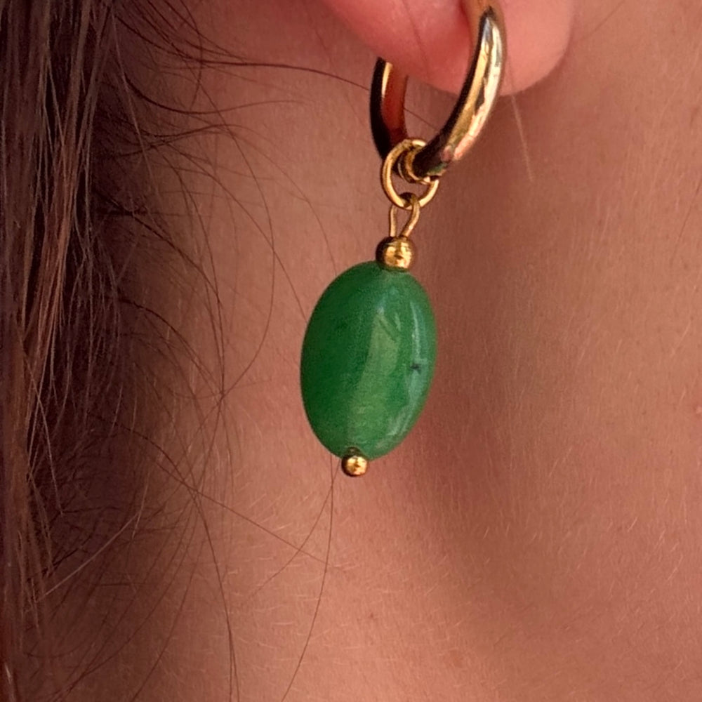 Natural Stone Drop Earrings - Positively Beaded