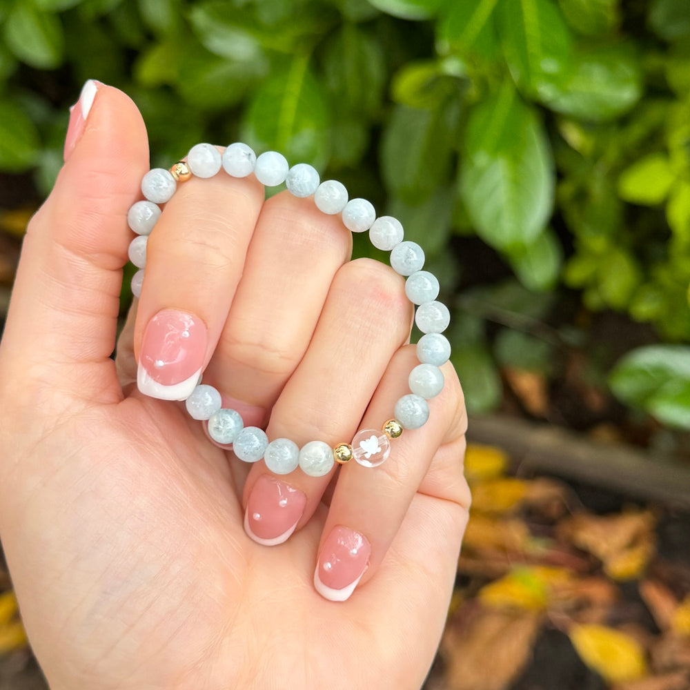 Transparent heart crystal bracelet