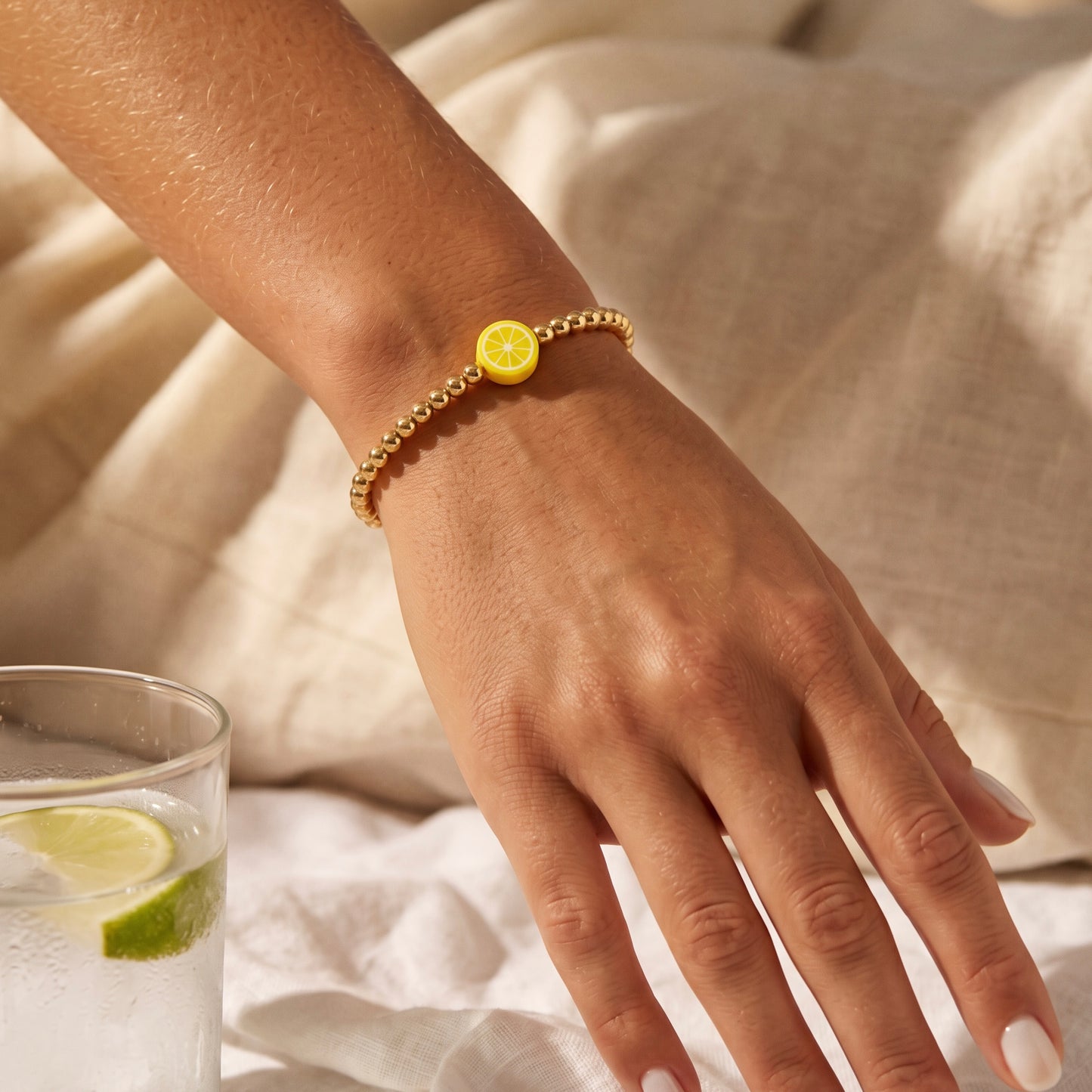 Lemon Slice Beaded Bracelet