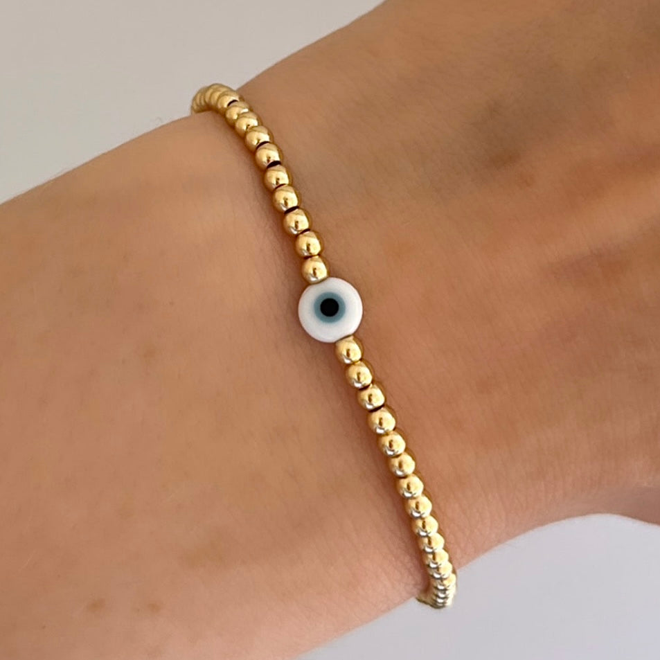 
                      
                        Dainty evil eye bracelet
                      
                    