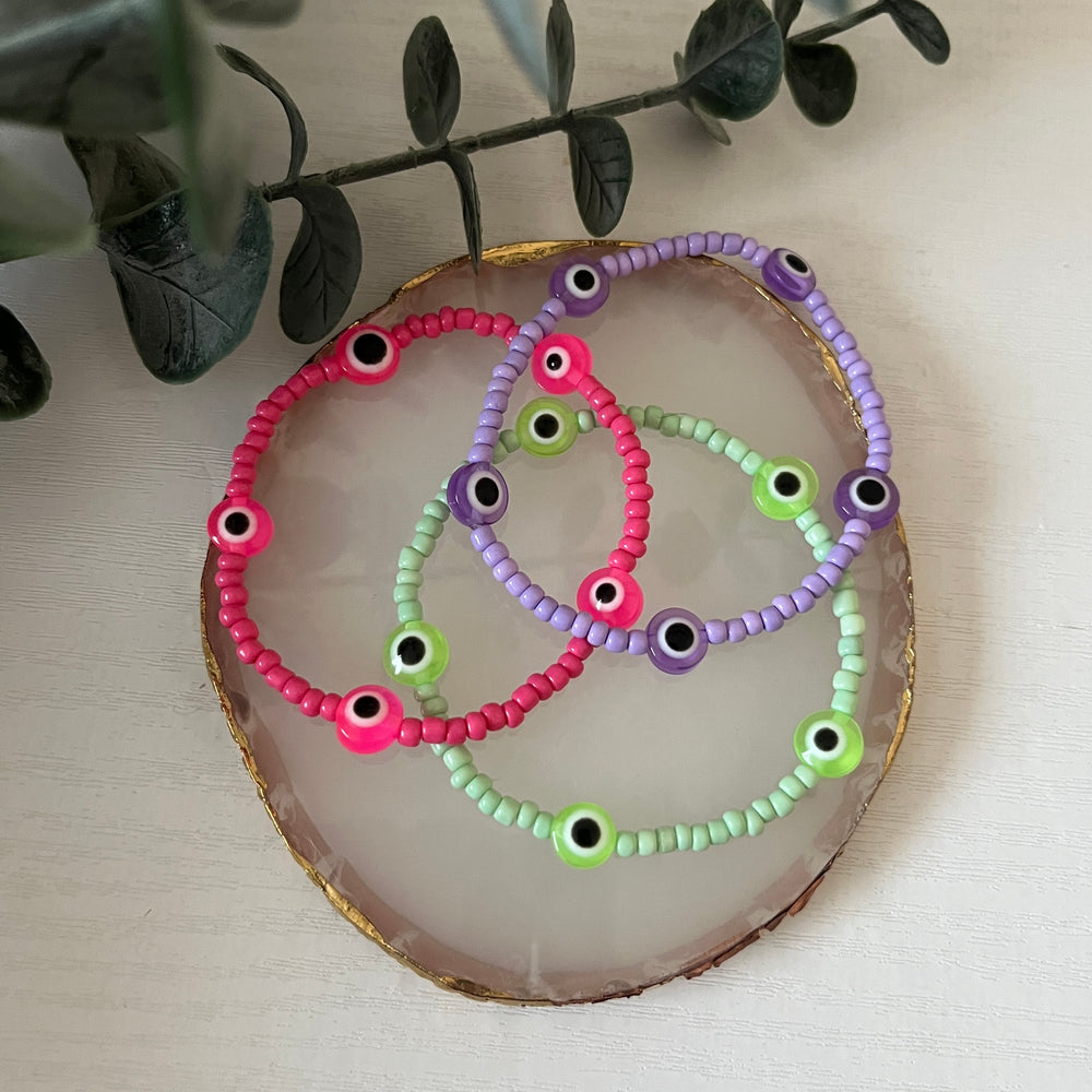 
                      
                        Colour pop evil eye stacking bracelet
                      
                    