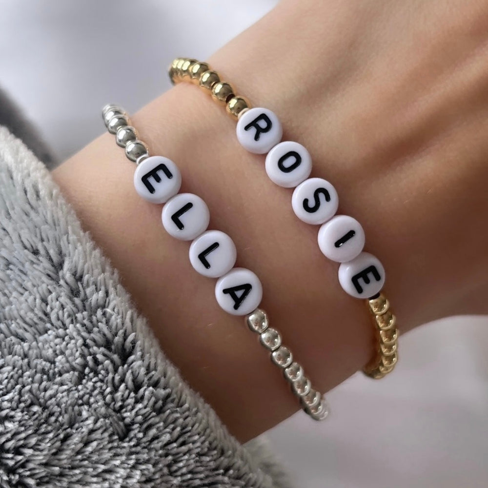 
                      
                        Classic name bracelet - gold, silver, rose gold - Positively Beaded
                      
                    