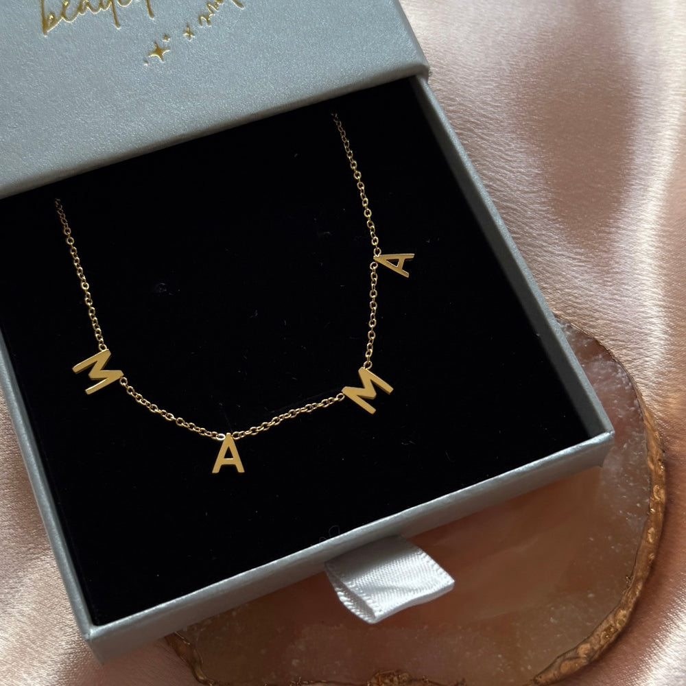 The Mama letter necklace - gold, rose gold or silver - Positively Beaded