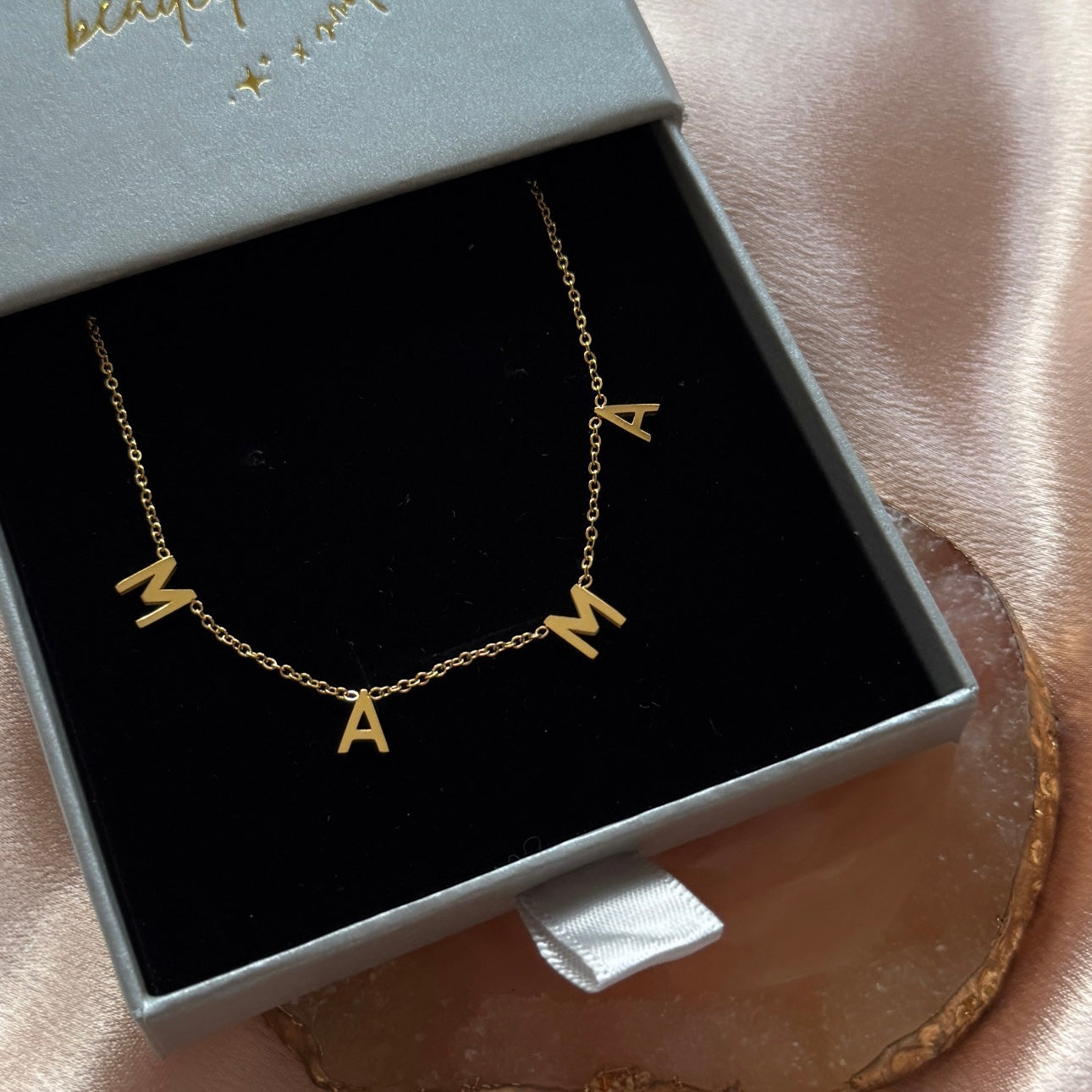 The Mama letter necklace - gold, rose gold or silver - Positively Beaded