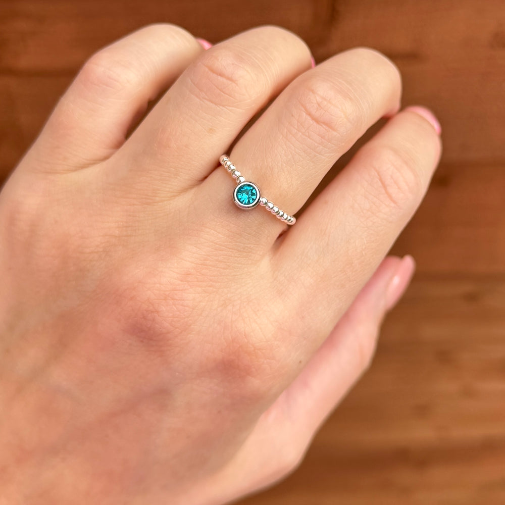 2mm Luxe Birthstone Ring - 925 Sterling Silver