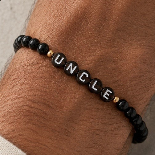Men’s Brown Lettered Crystal Bracelet