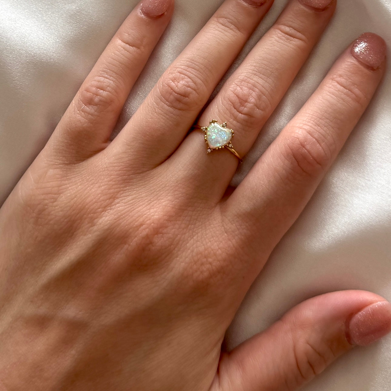 The Elodie Adjustable Heart Ring - Positively Beaded