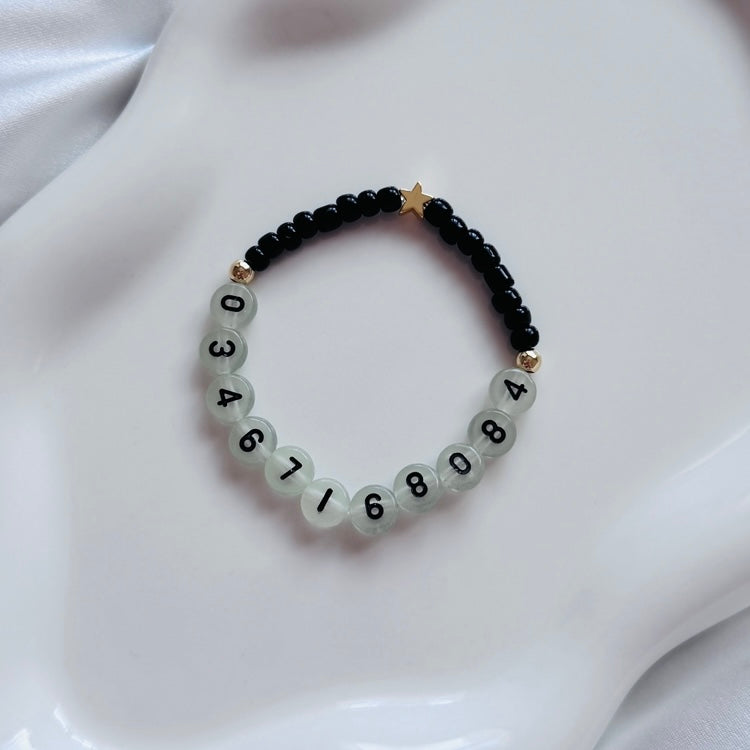 
                      
                        Telephone Number Safety Bracelet - Black - Positively Beaded
                      
                    