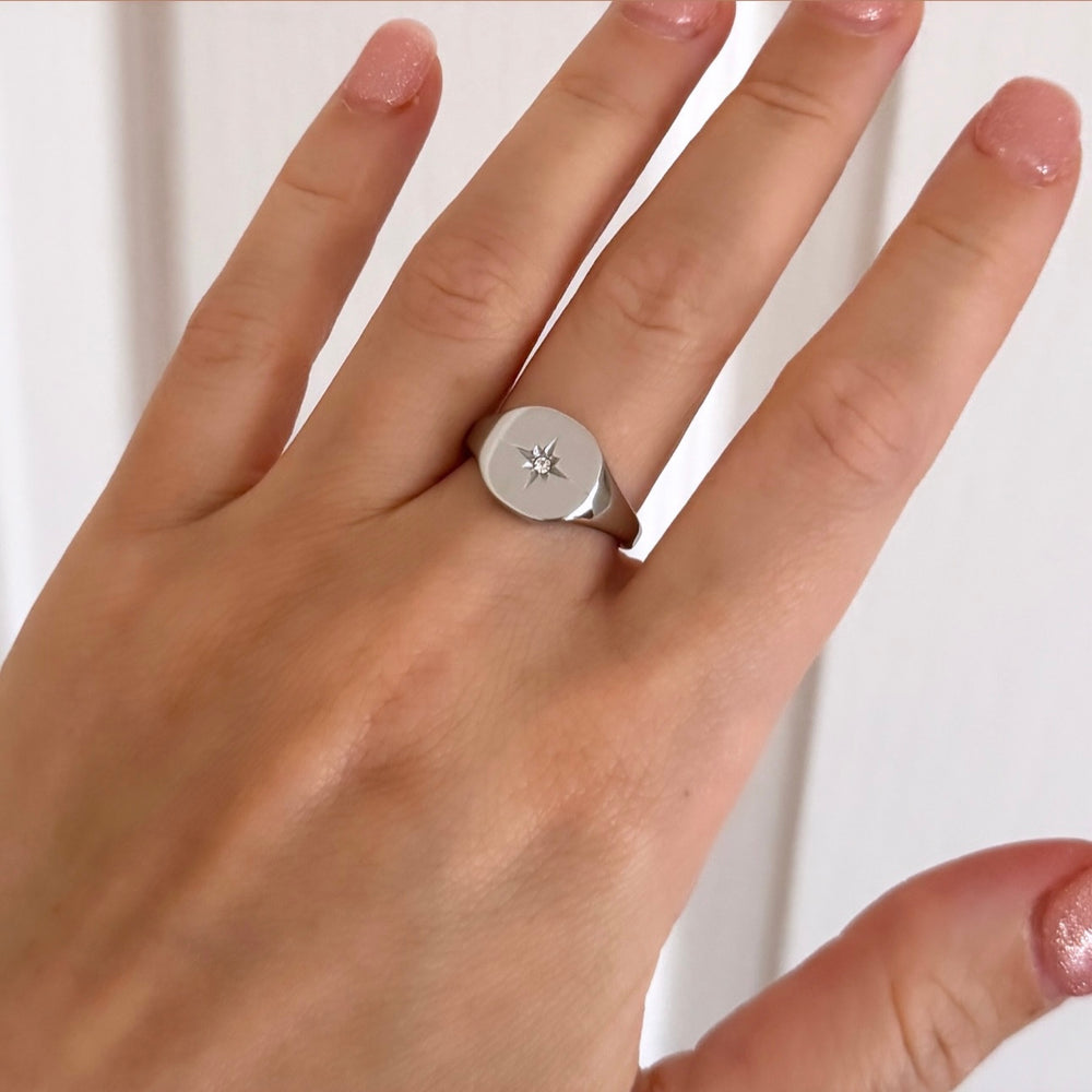 
                      
                        The Celeste Star Signet Ring - Positively Beaded
                      
                    