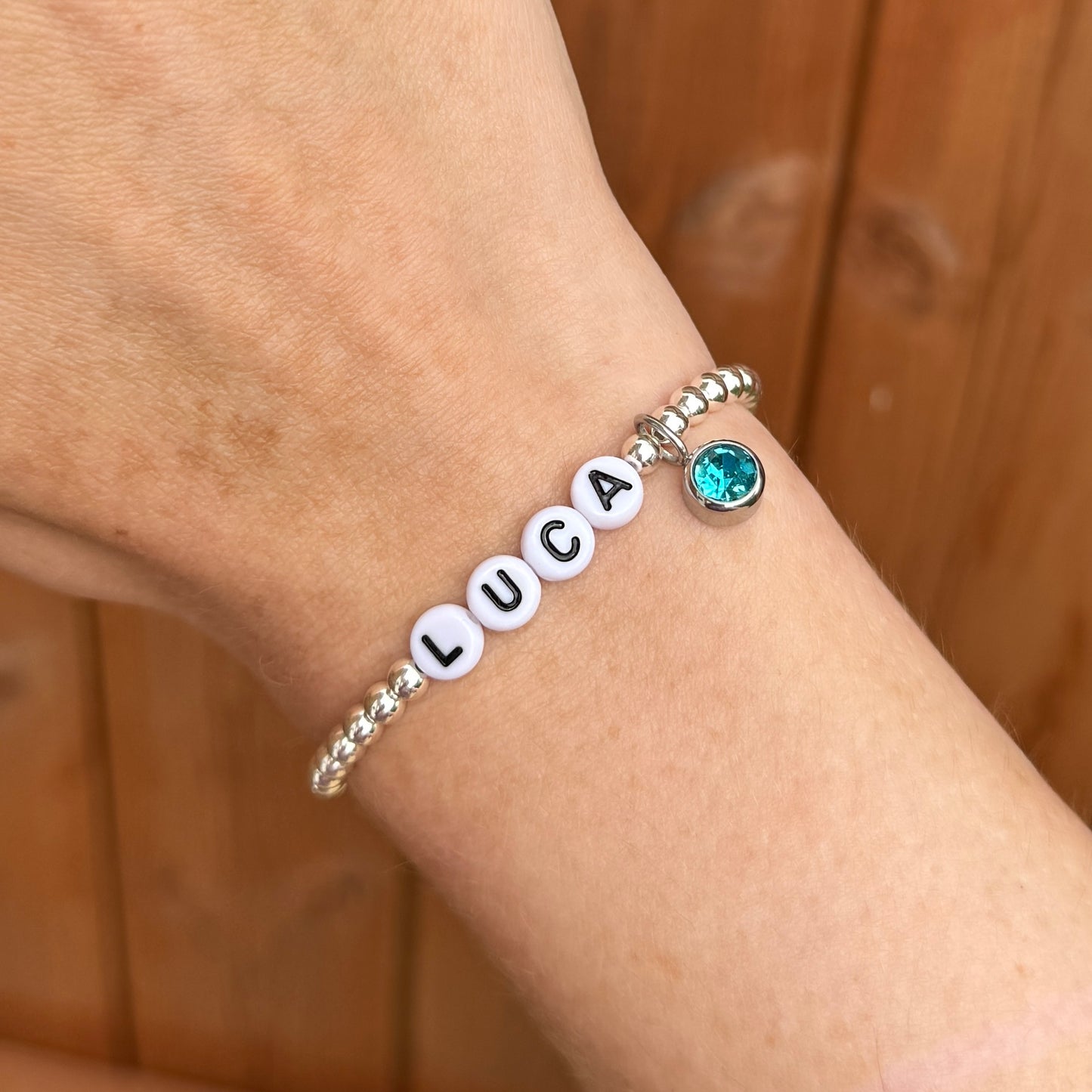 Luxe Personalised Birth Date Charm Bracelet - 925 Sterling Silver - Positively Beaded
