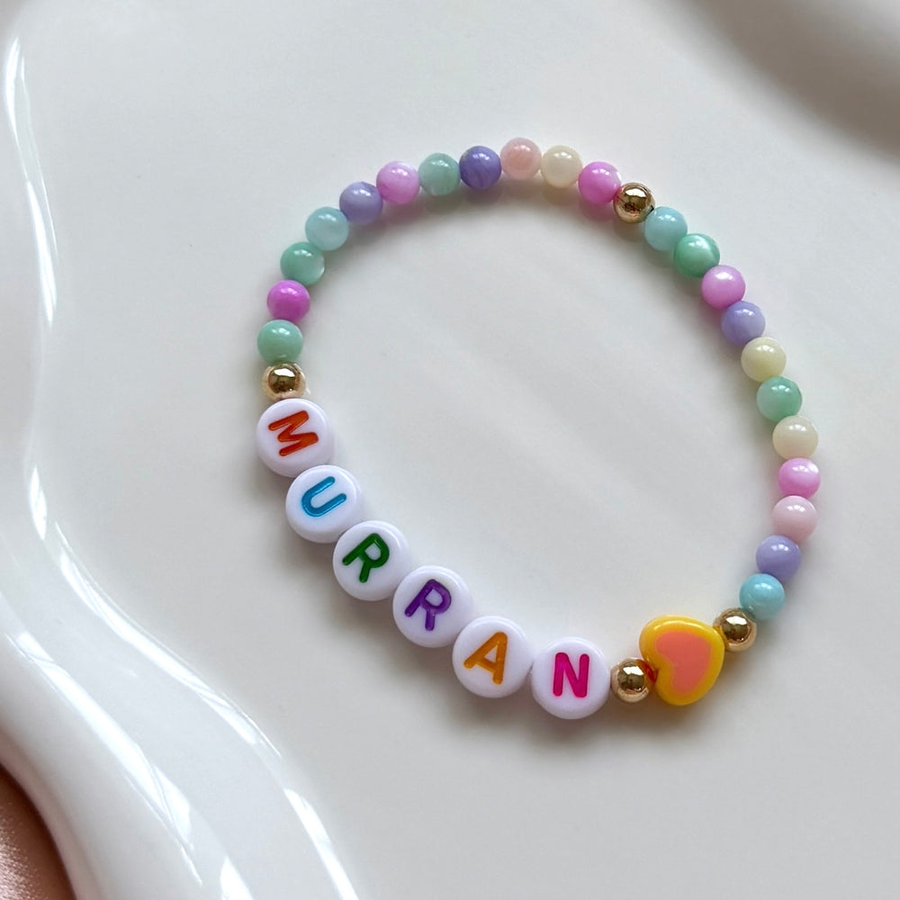 
                      
                        Kids' Heart Detail Colourful Personalised Bracelet - Positively Beaded
                      
                    