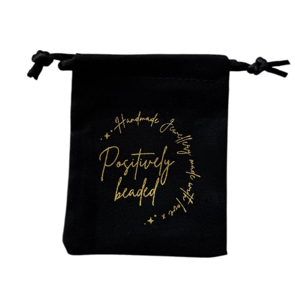 Black Velvet Jewellery Pouch - Positively Beaded