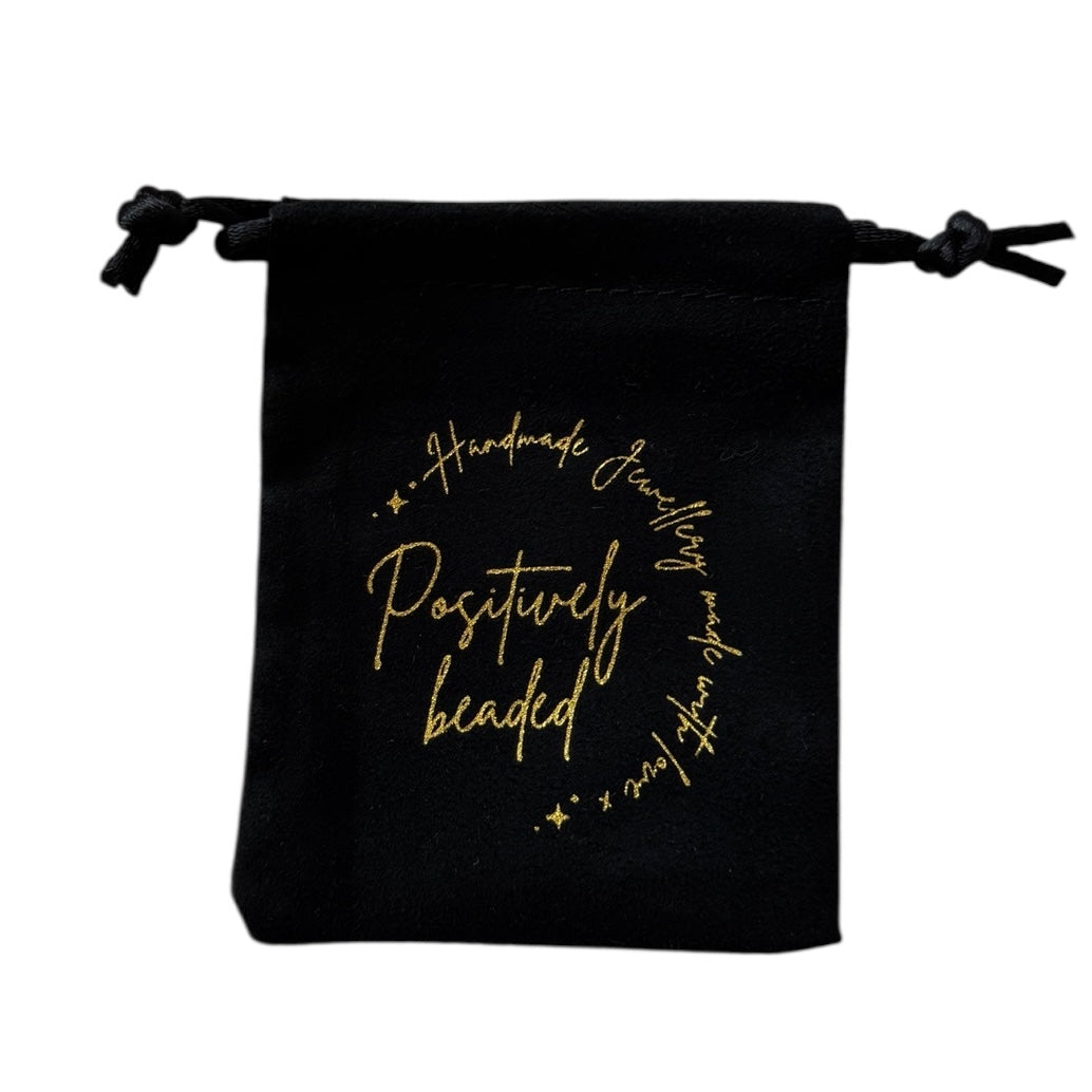 Black Velvet Jewellery Pouch - Positively Beaded