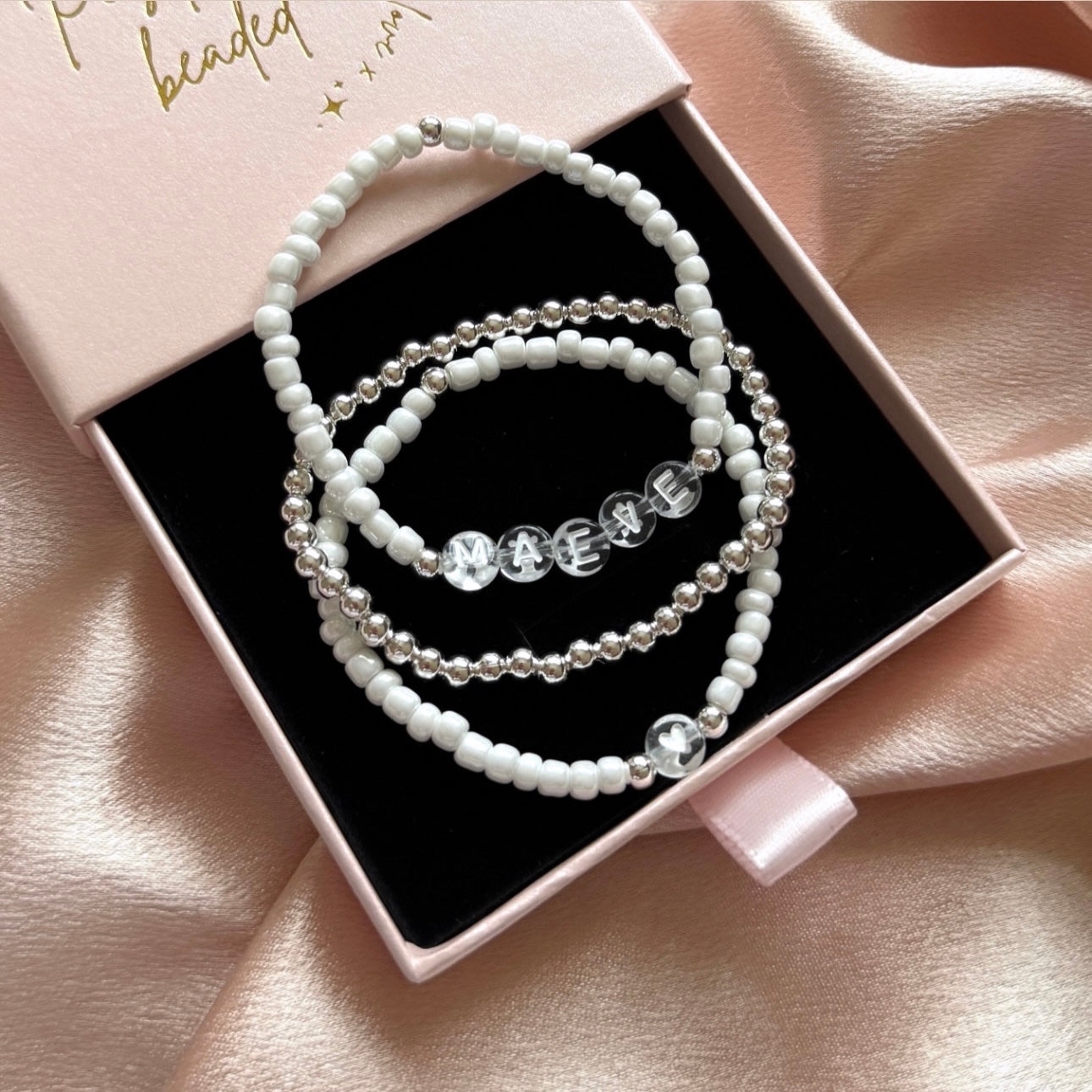 Pearl Lustre Personalised Bracelet Set