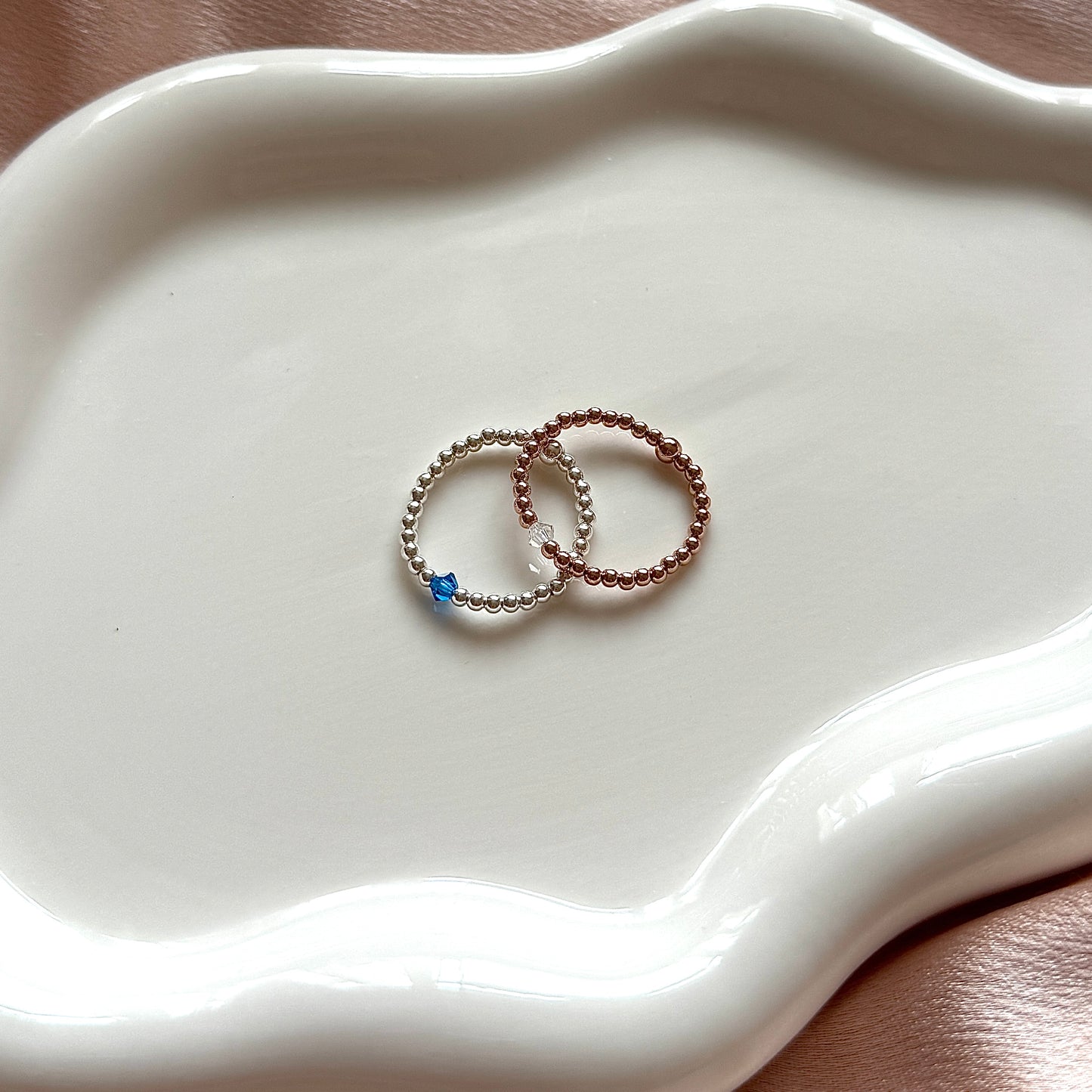 Micro 2mm Luxe Birthstone Ring - Rose Gold Filled - Positively Beaded