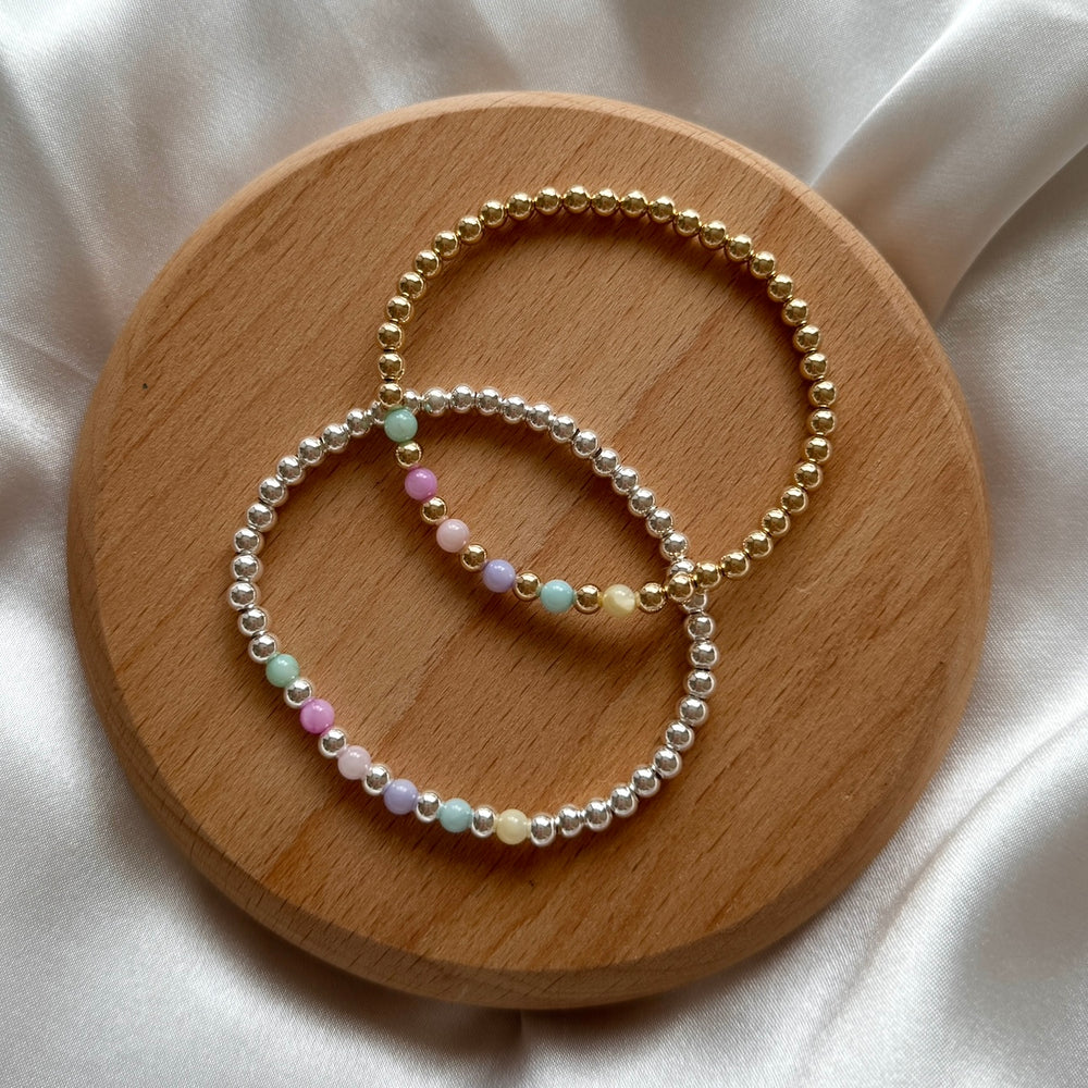 Candy drops stacking bracelet - 14kt gold filled or 925 sterling silver - Positively Beaded