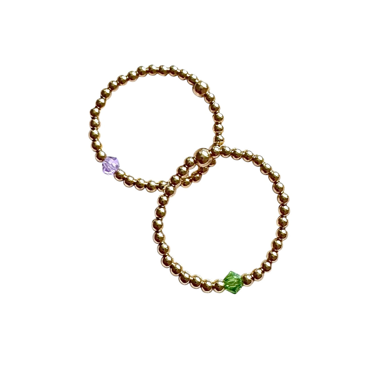 Micro 2mm Luxe Birthstone Ring - 14kt Gold Filled - Positively Beaded