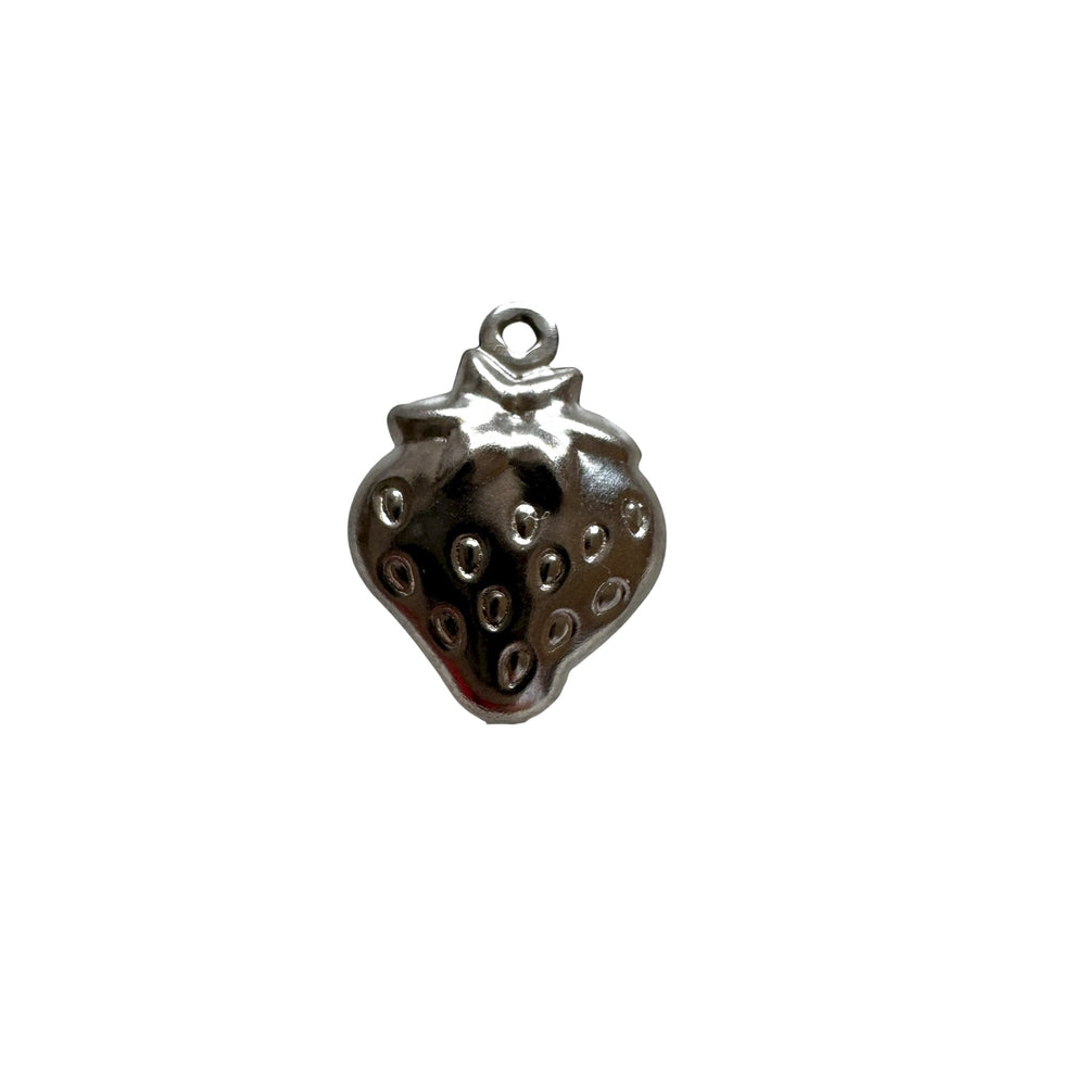 Silver Strawberry Charm
