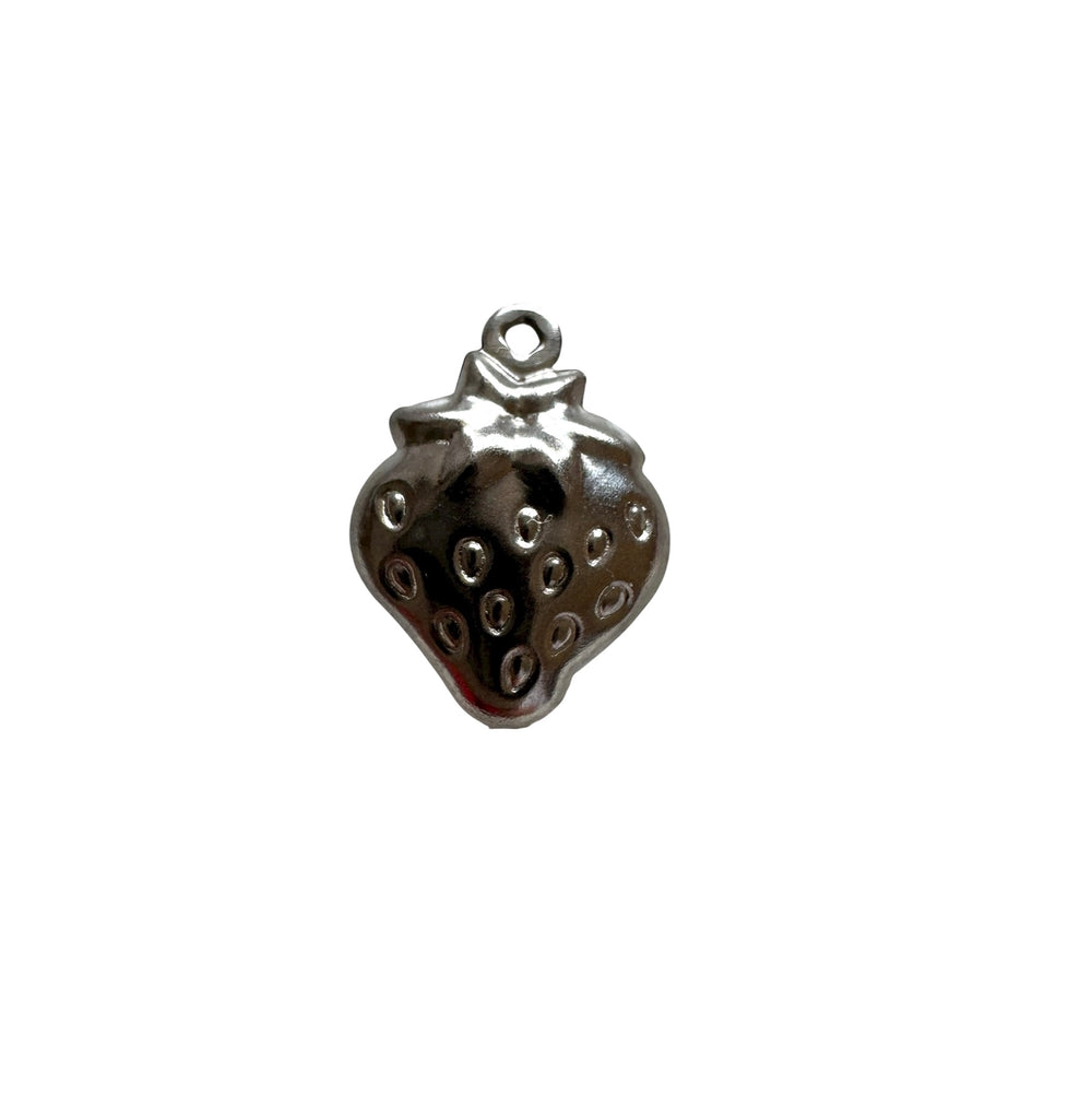 Silver Strawberry Charm