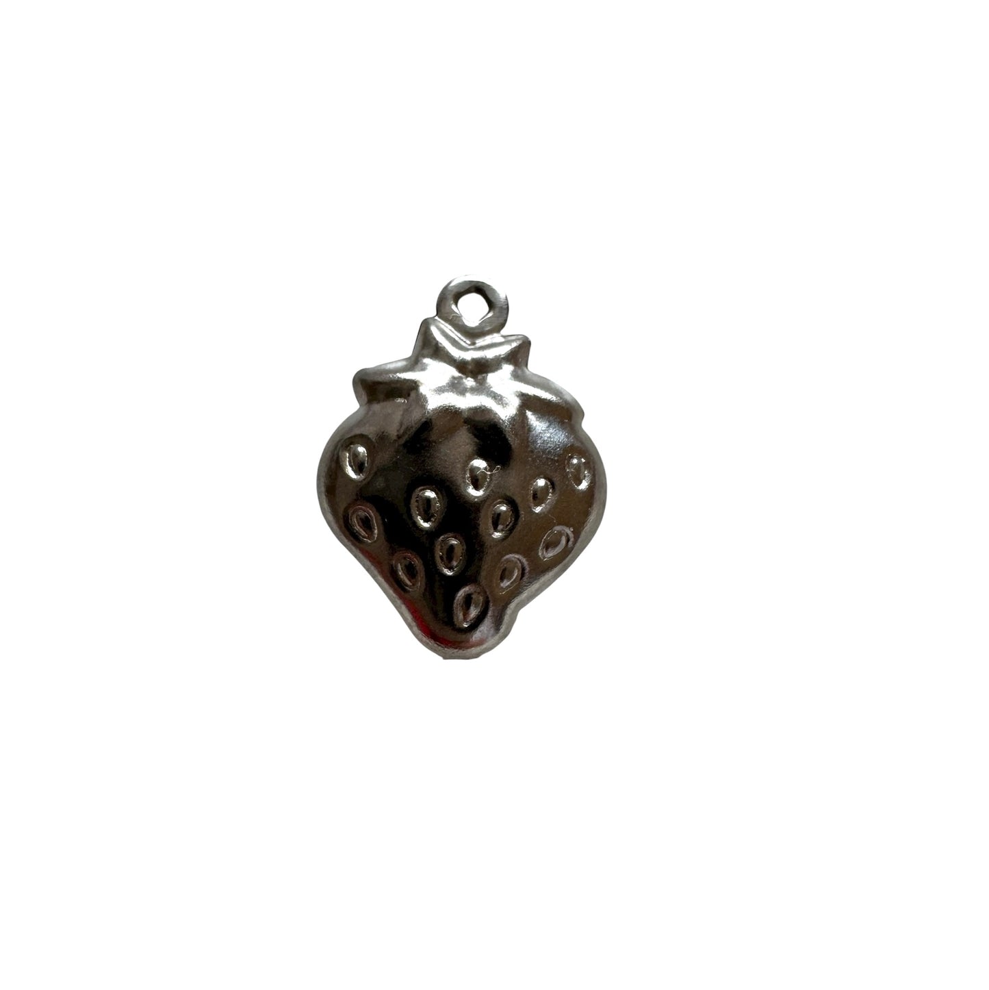 Silver Strawberry Charm