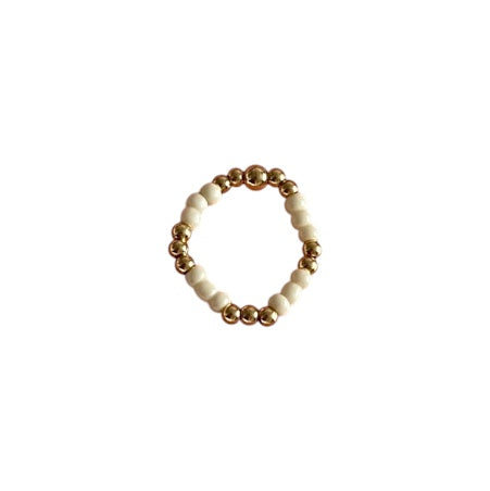 Pearl And Gold Dainty Stacking Ring