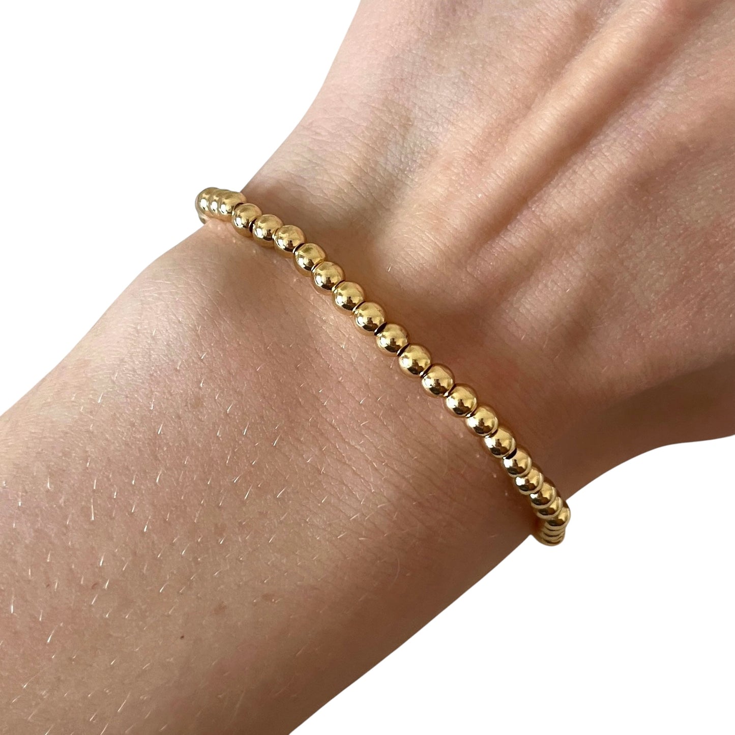 4mm Gold Plated Bead Bracelet