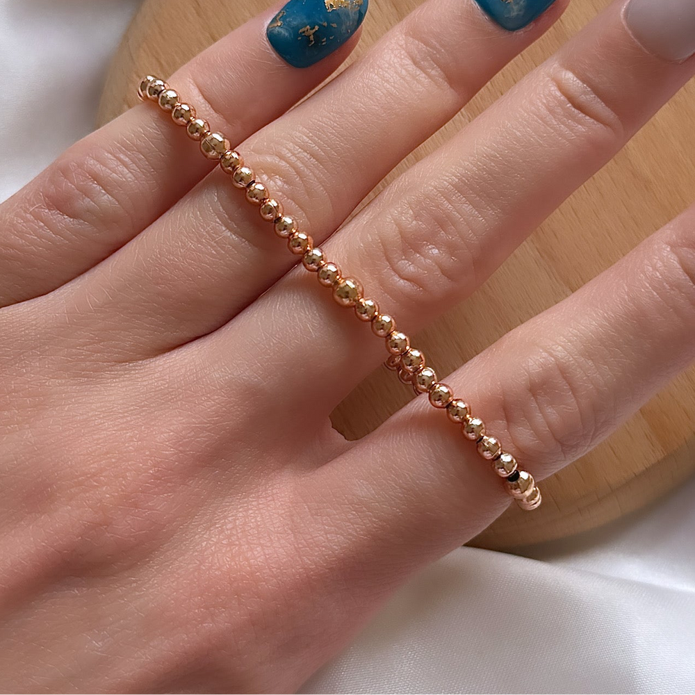 Dainty rose gold plated beaded bracelet