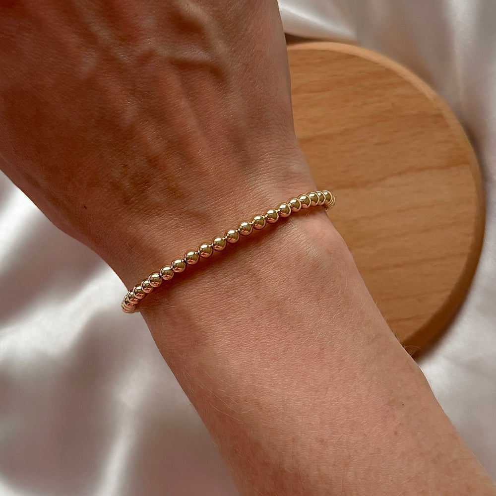 Simple gold filled bracelet - 4mm - Positively Beaded