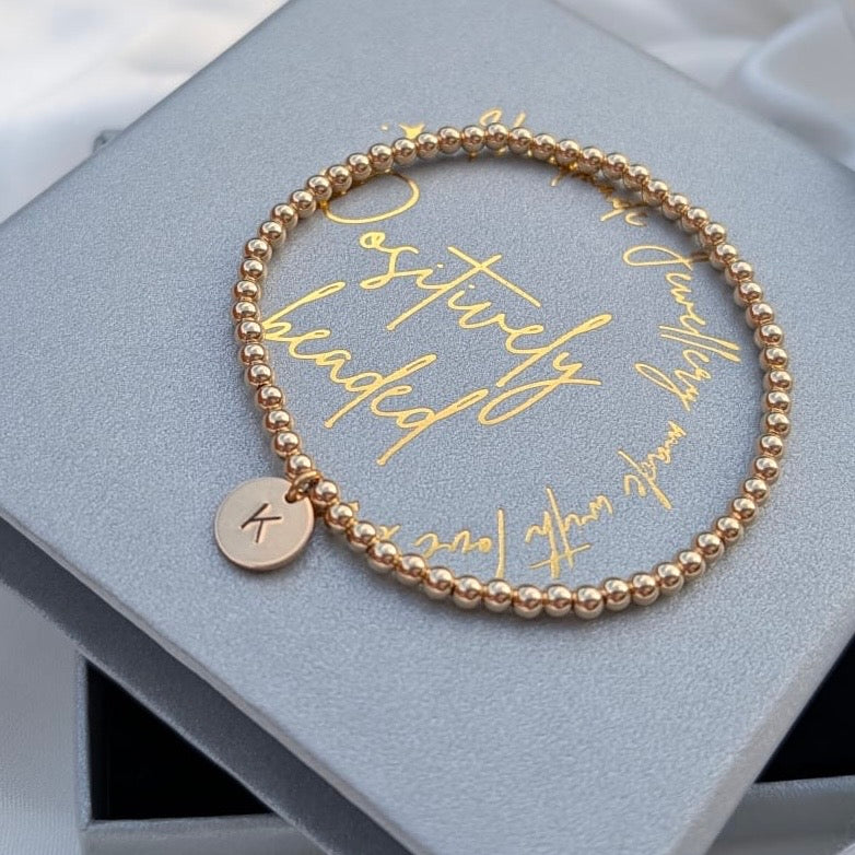 Gold Filled Hand Stamped Disc Bracelet
