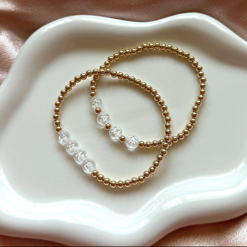 
                      
                        Luxe Classic Name Bracelet - Gold Filled - Positively Beaded
                      
                    