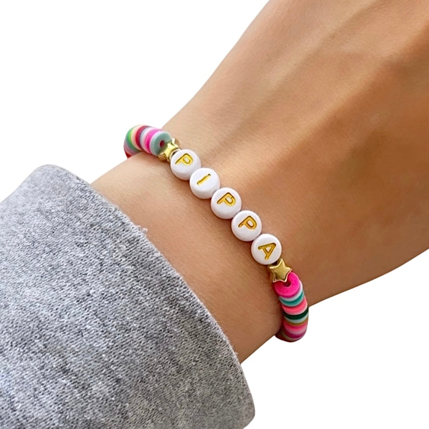 Rainbow Star Heishi Bracelet
