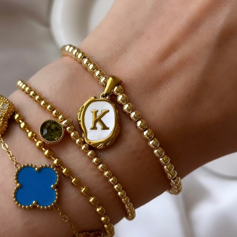 The Alba Initial Bracelet - Positively Beaded