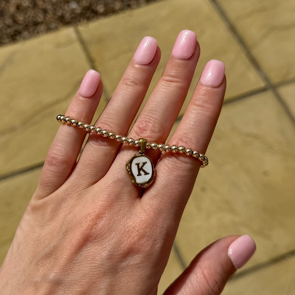 
                      
                        The Alba Initial Bracelet - Positively Beaded
                      
                    