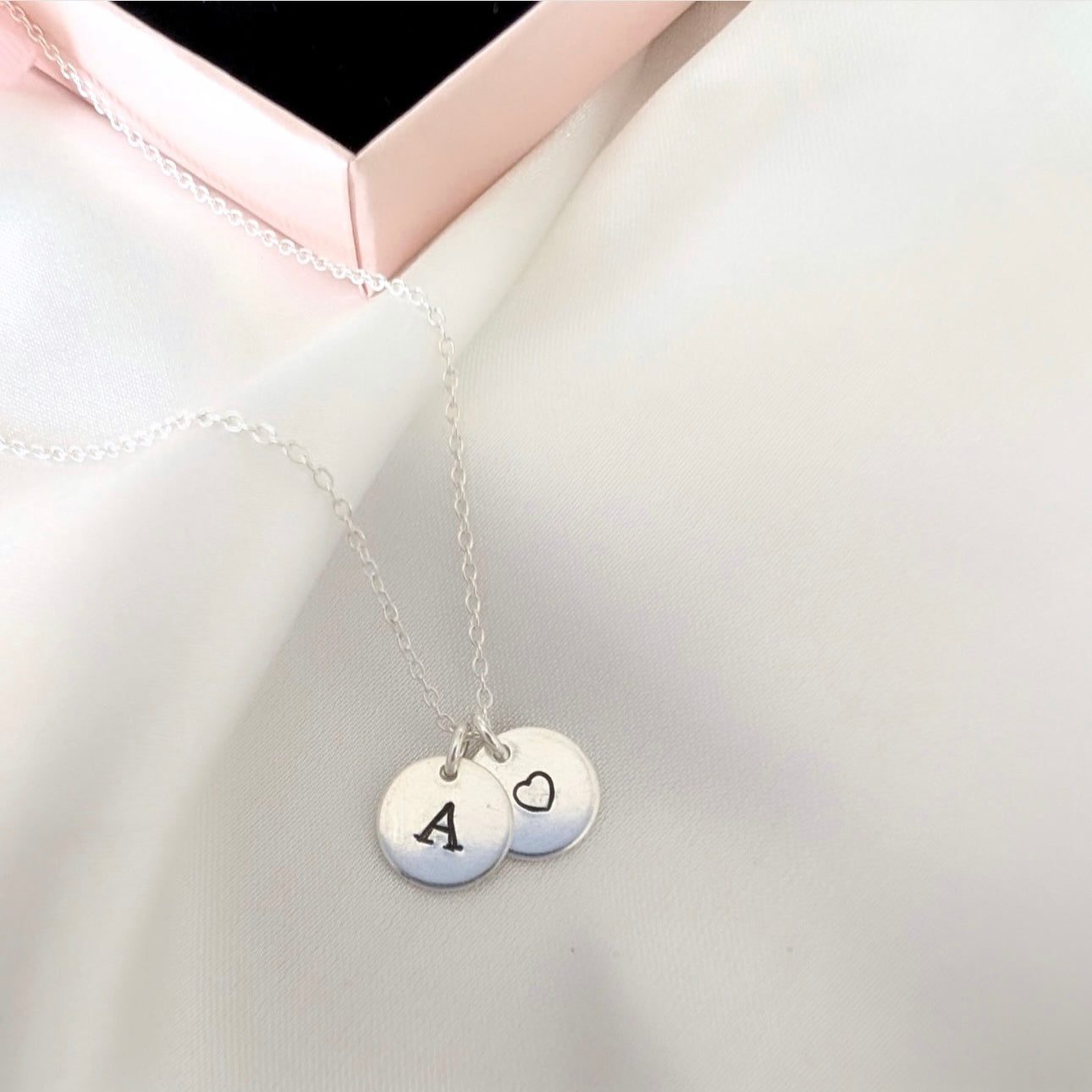 Sterling Silver Double Disc Stamped Necklace