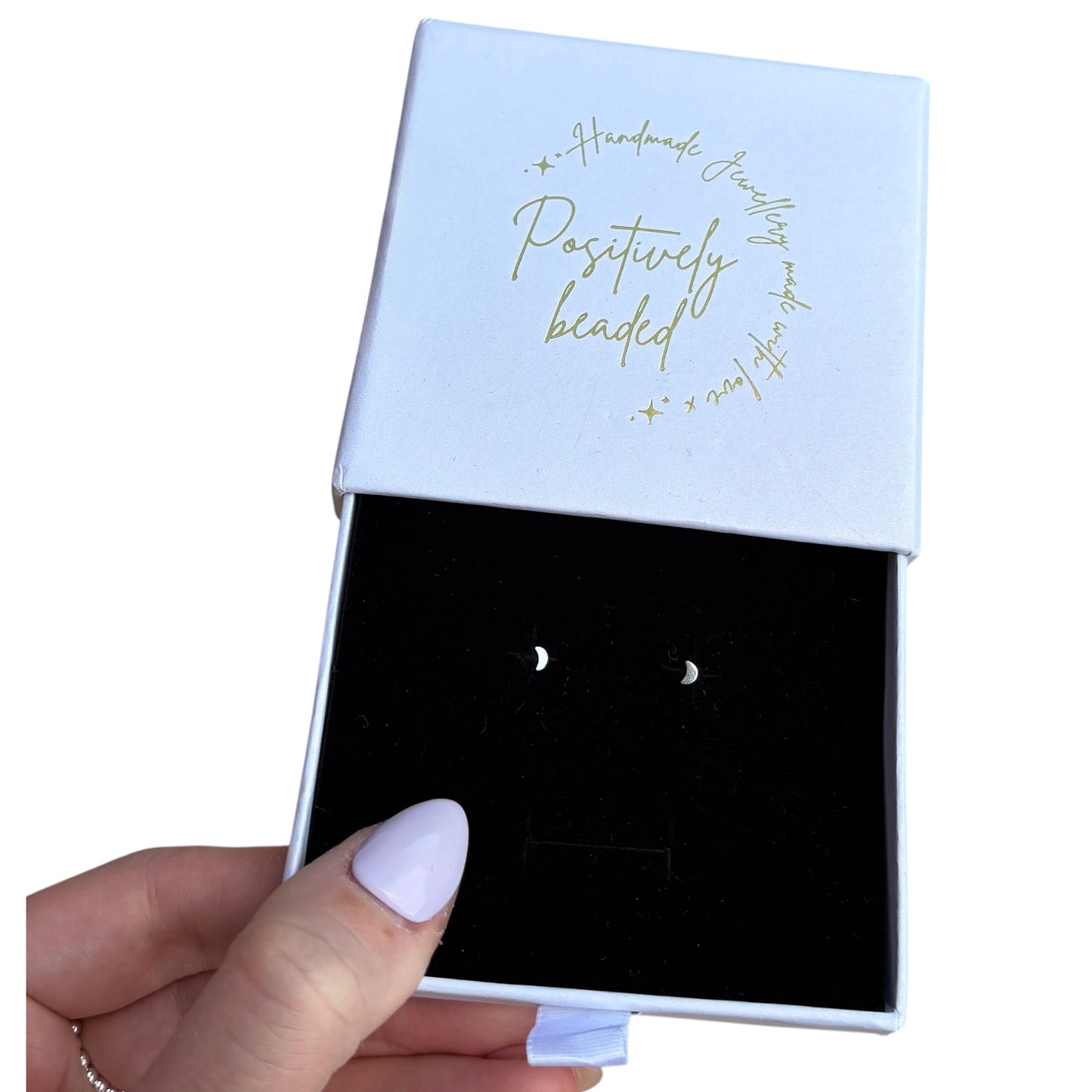 Sterling Silver Micro Crescent Moon Studs