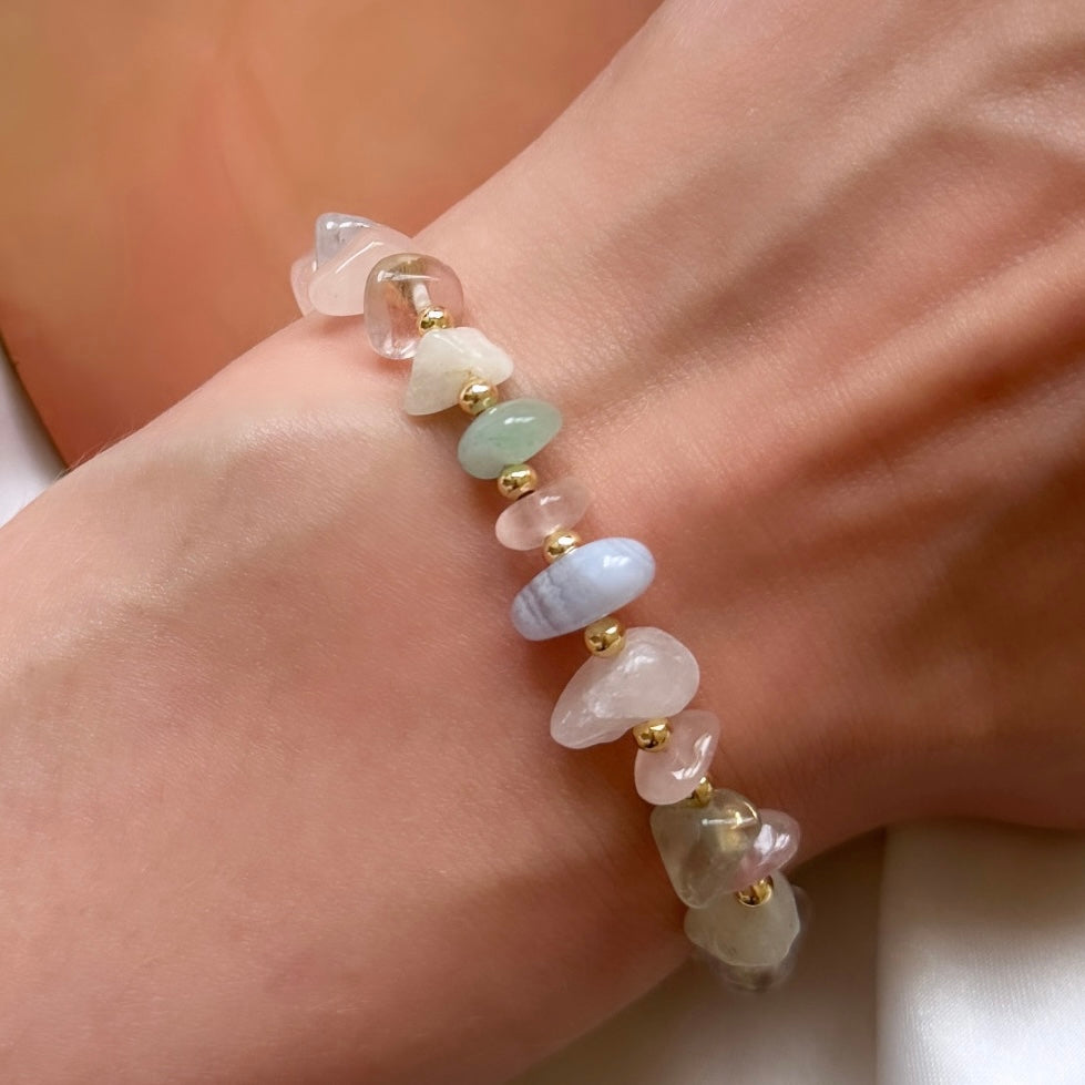 Eclectic pastel crystal bracelet - Positively Beaded