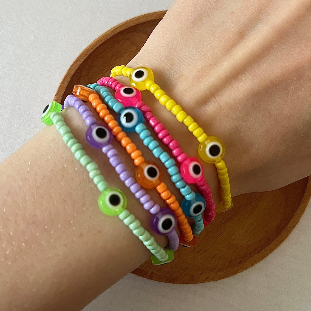 
                      
                        Colour pop evil eye stacking bracelet
                      
                    