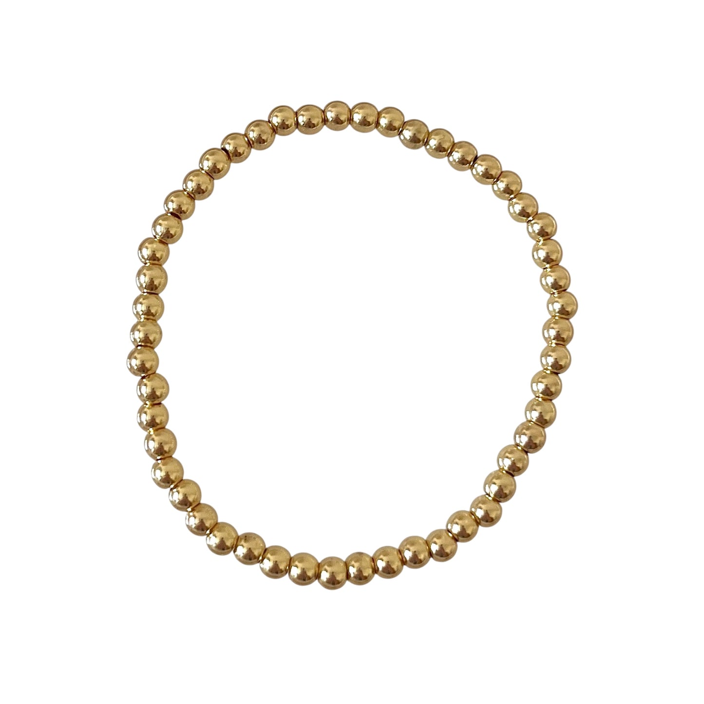 4mm Gold Plated Bead Bracelet