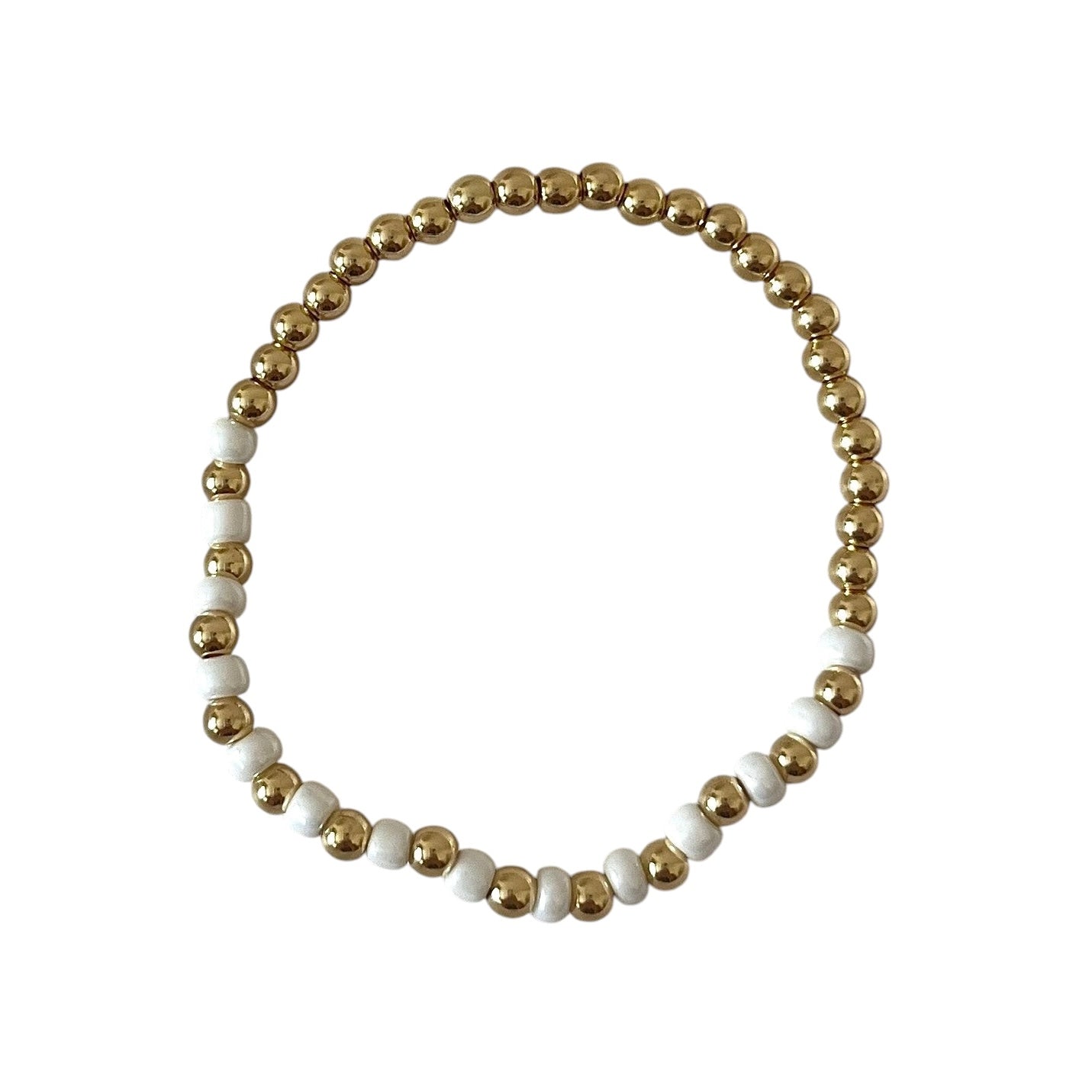 Gold and Pearl Simple Stacking Bracelet